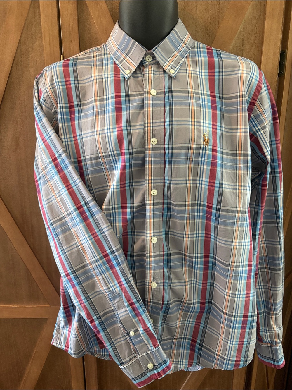 POLO RALPH LAUREN Custom Fit Plaid Long Sleeve Button-Down Shirt SIZE XXL